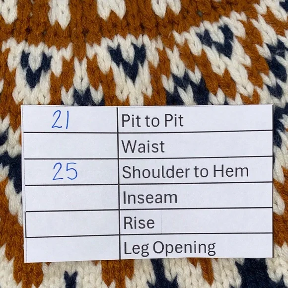 Rachel Zoe Ivory Turtleneck Sweater with Navy and Brown Pattern - Picture 7 of 7